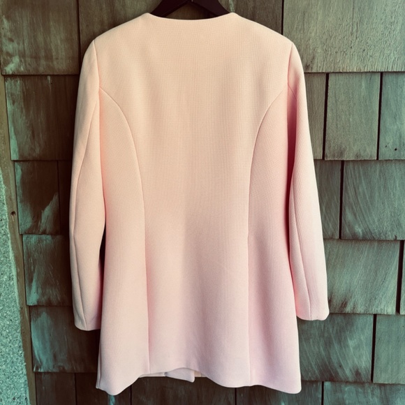 Jacqueline de Yong Lined Coatigan Long Collarless Jacket Apricot Pink Size M - Picture 11 of 15